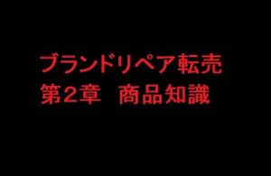 ブランドリペア転売教材　第２章－１　売れるブランドと商品種類